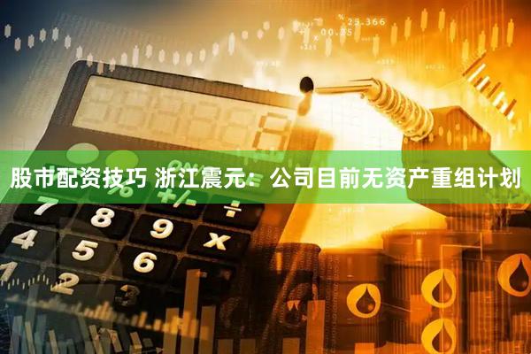 股市配资技巧 浙江震元：公司目前无资产重组计划