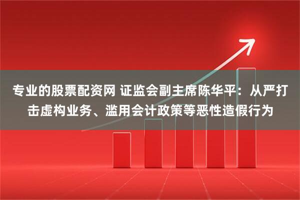 专业的股票配资网 证监会副主席陈华平：从严打击虚构业务、滥用会计政策等恶性造假行为